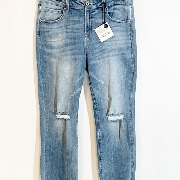 Special A High Waist Destroyed Jeans Medium Wash 1XL - Picture 3 of 10